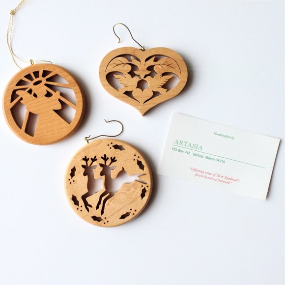 Handcrafted Wood Ornaments Fretwork Belfast ME USA - Picture 2 of 8